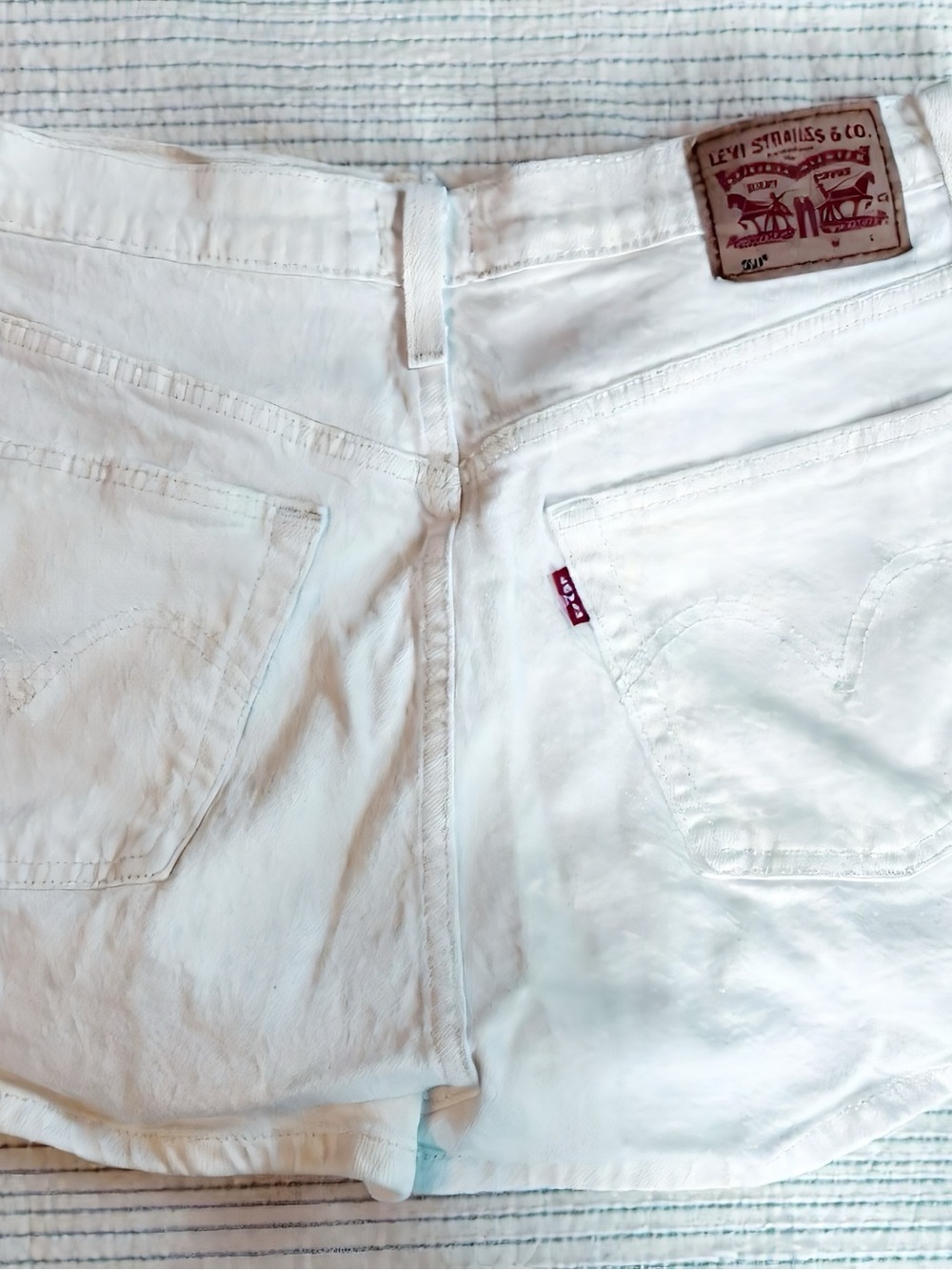 Levi's White Levi’s Jean Shorts with Signature Back Patch